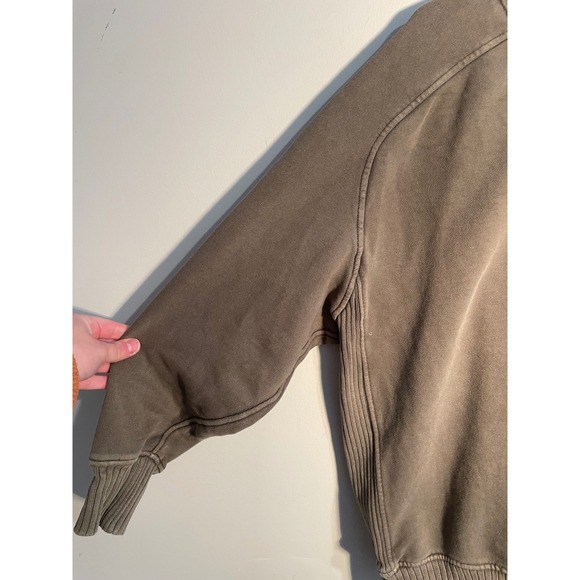 Aerie Down To Earth Oversized Crewneck Sweatshirt in‎ Nomad Olive Size Medium - Picture 5 of 11